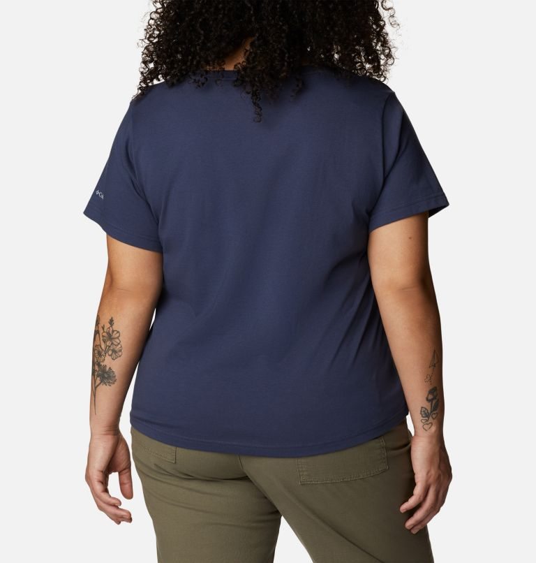 Women's Columbia Sapphire Point Henley T Shirts Navy | Plus Size CA-Y0L6A